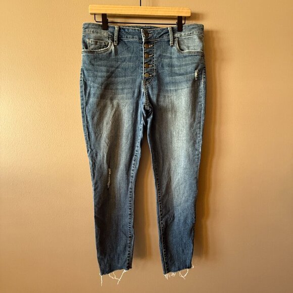 Women's 10 Kut from the Kloth Connie High Rise Ankle Skinny Distressing - Picture 2 of 8